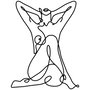 Wallity Geometric Nude Woman Escultura de Pared Negra